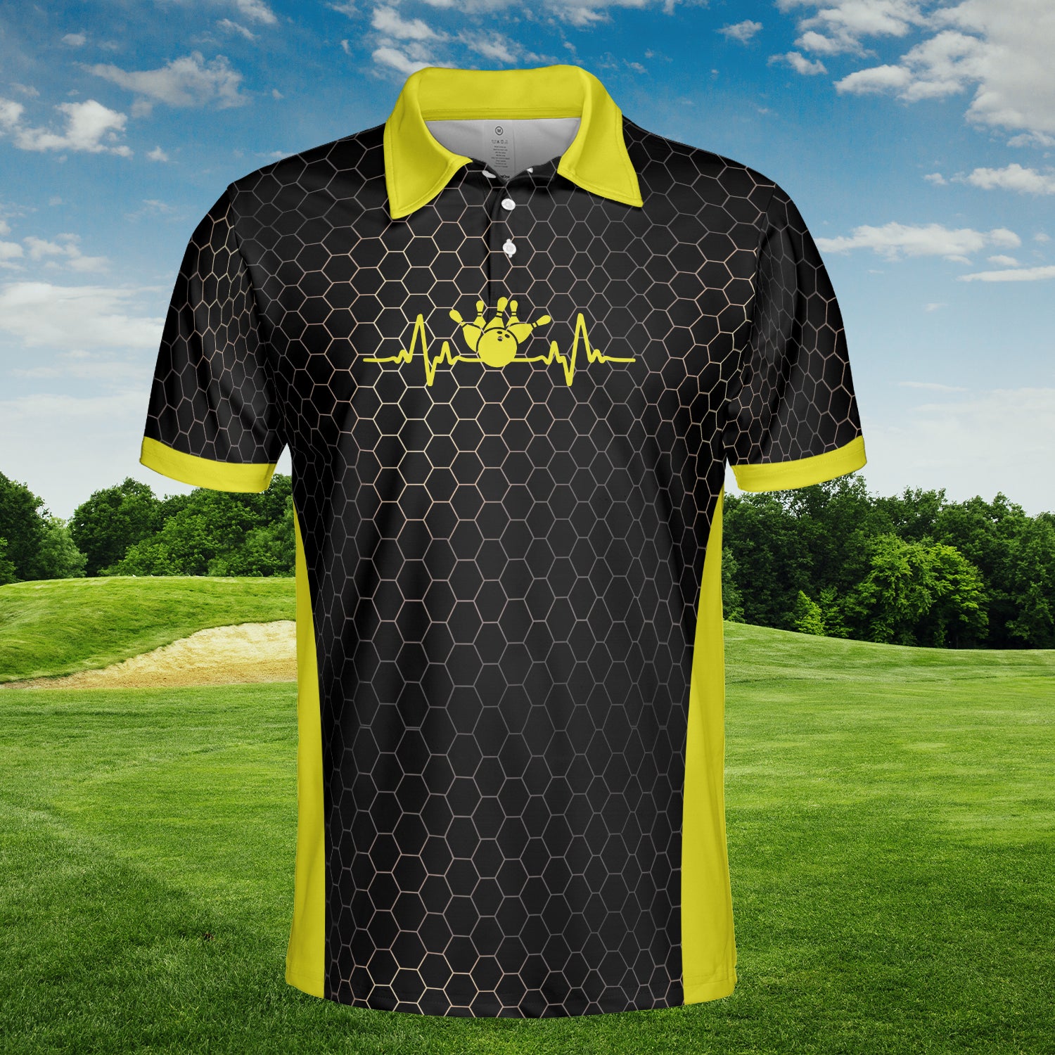 HYPERFAVOR Custom Honeycomb Pattern Bowling Polo Shirt