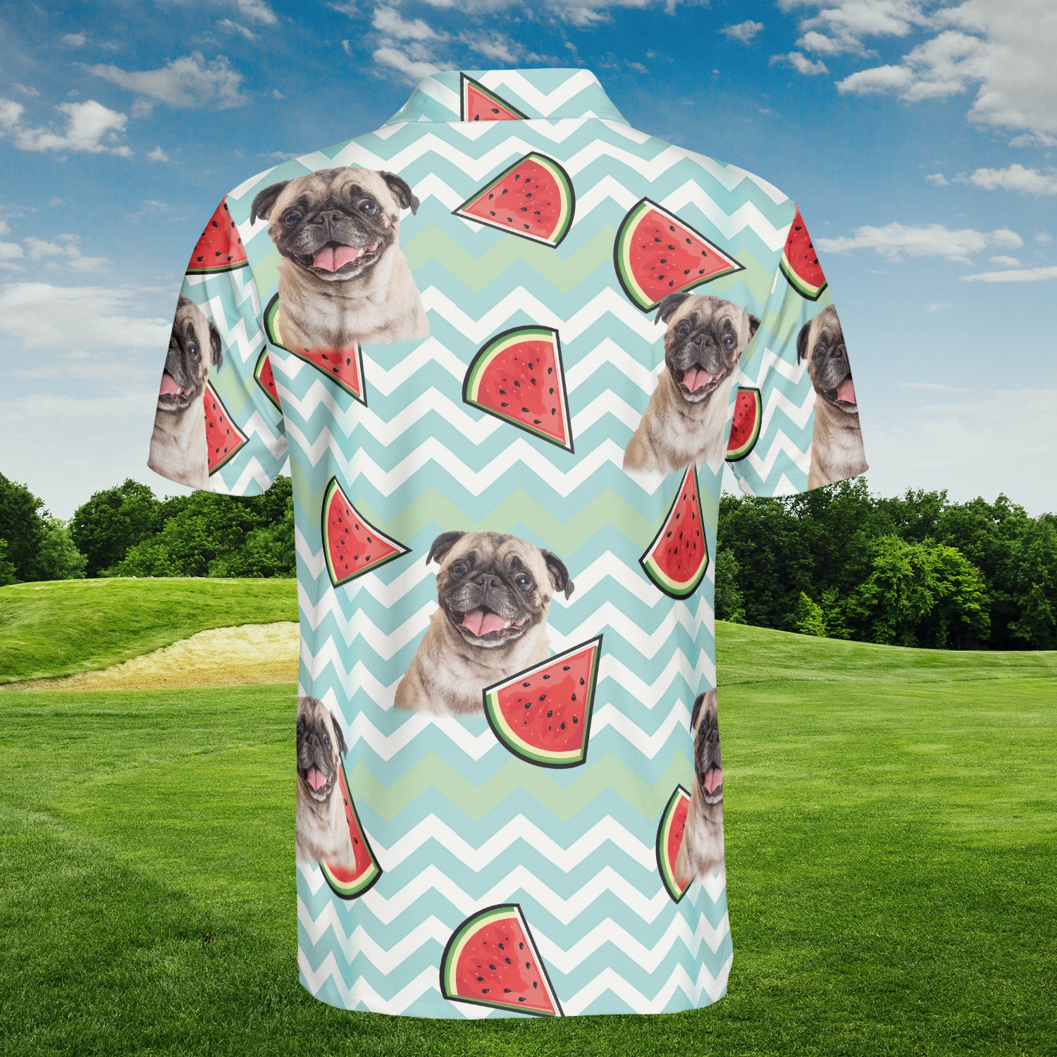 HYPERFAVOR Watermelon Pattern Custom Polo Shirt With Pet Faces