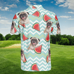 HYPERFAVOR Watermelon Pattern Custom Polo Shirt With Pet Faces