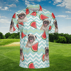 HYPERFAVOR Watermelon Pattern Custom Polo Shirt With Pet Faces