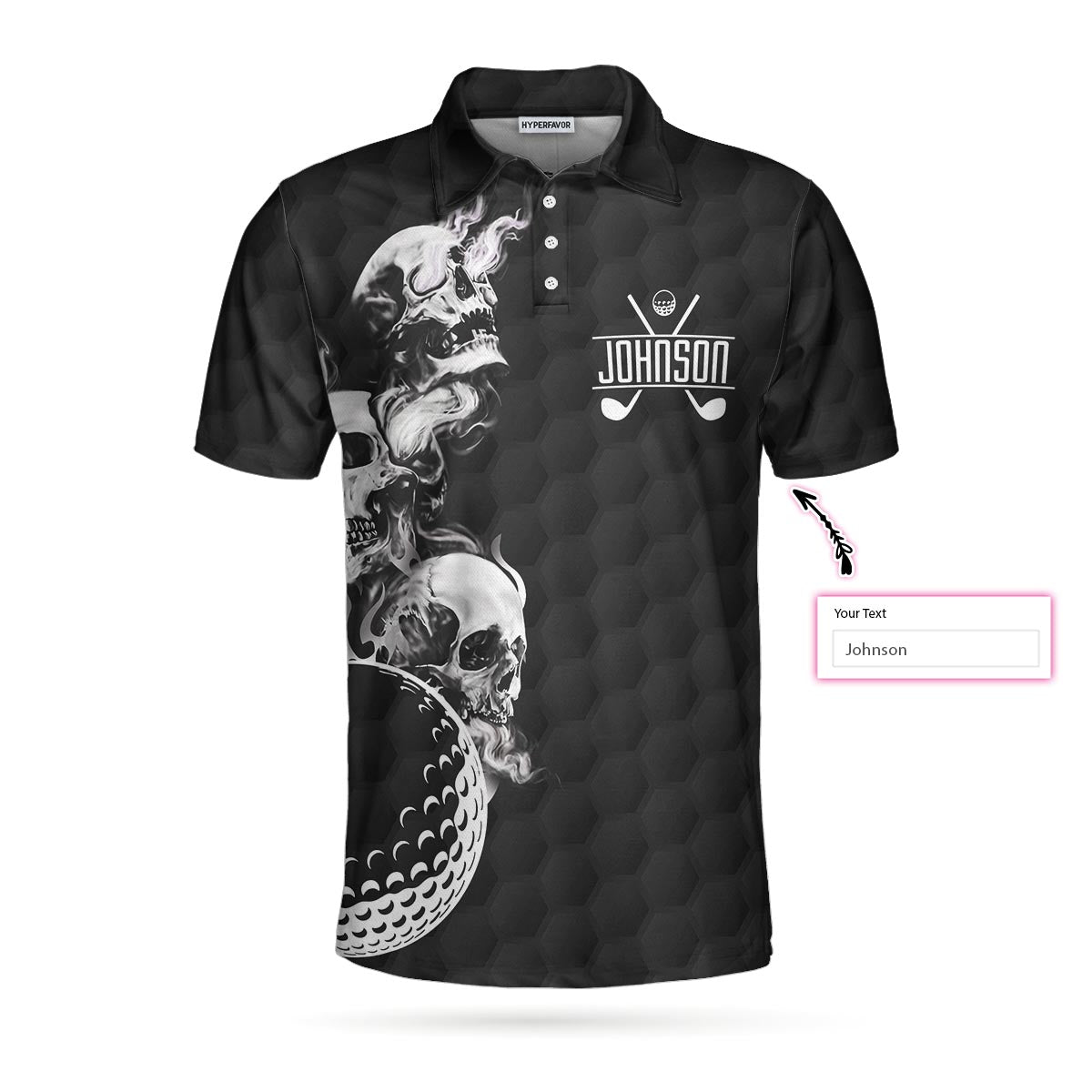 Personalized Golf Ball And Skulls Custom Polo Shirt, Custom Golf Shirt For Men