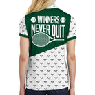 Personalized Tennis Winners Never Quit Custom Short Sleeve Women Polo Shirt