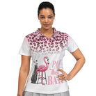 Pink Leopard Flamingo Par Then Bar Women Golf Polo Shirt