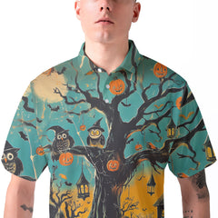 Spooky Ghost Pumpkins Halloween Polo Shirt - HYPERFAVOR