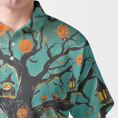 Spooky Ghost Pumpkins Halloween Polo Shirt - HYPERFAVOR