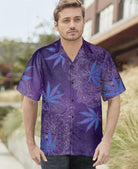 Purple Hippie Marijuanas Mandala Hawaiian Shirt, Unique Seamless Pattern Hippie Shirt, Best Hippie Gift