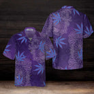 Purple Hippie Marijuanas Mandala Hawaiian Shirt, Unique Seamless Pattern Hippie Shirt, Best Hippie Gift