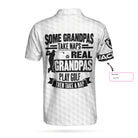 Real Grandpas Play Golf Custom Polo Shirt, Personalized Golf Shirt For Men, Funny Skull Golf Polo Shirt - Hyperfavor