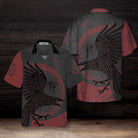 Red And Black Raven Viking Hawaiian Shirt, Unique Viking Raven Shirt For Men And Women