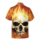 Red Skull Smoke Hawaiian Shirt, Cool Flame Skull Shirt For Men And Women
