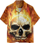 Red Skull Smoke Hawaiian Shirt, Cool Flame Skull Shirt For Men And Women