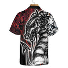 Red Tattoo Dragon Hawaiian Shirt, Red Light Chinese Dragon Shirt