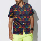 Retro Mini Van Hippie Hawaiian Shirt, Colorful Hippie Vans Seamless Pattern Shirt, Unique Hippie Gift