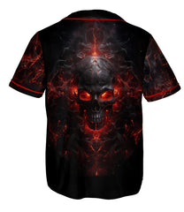 Ripped Fire Skull Custom Baseball Jersey - HYPERFAVOR