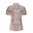 Rose Gold Leopard Print V2 Short Sleeve Women Polo Shirt