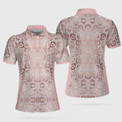 Rose Gold Leopard Print V2 Short Sleeve Women Polo Shirt