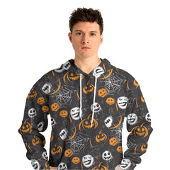 Scary Faces On Dark Halloween Seamless Pattern Hoodie - HYPERFAVOR