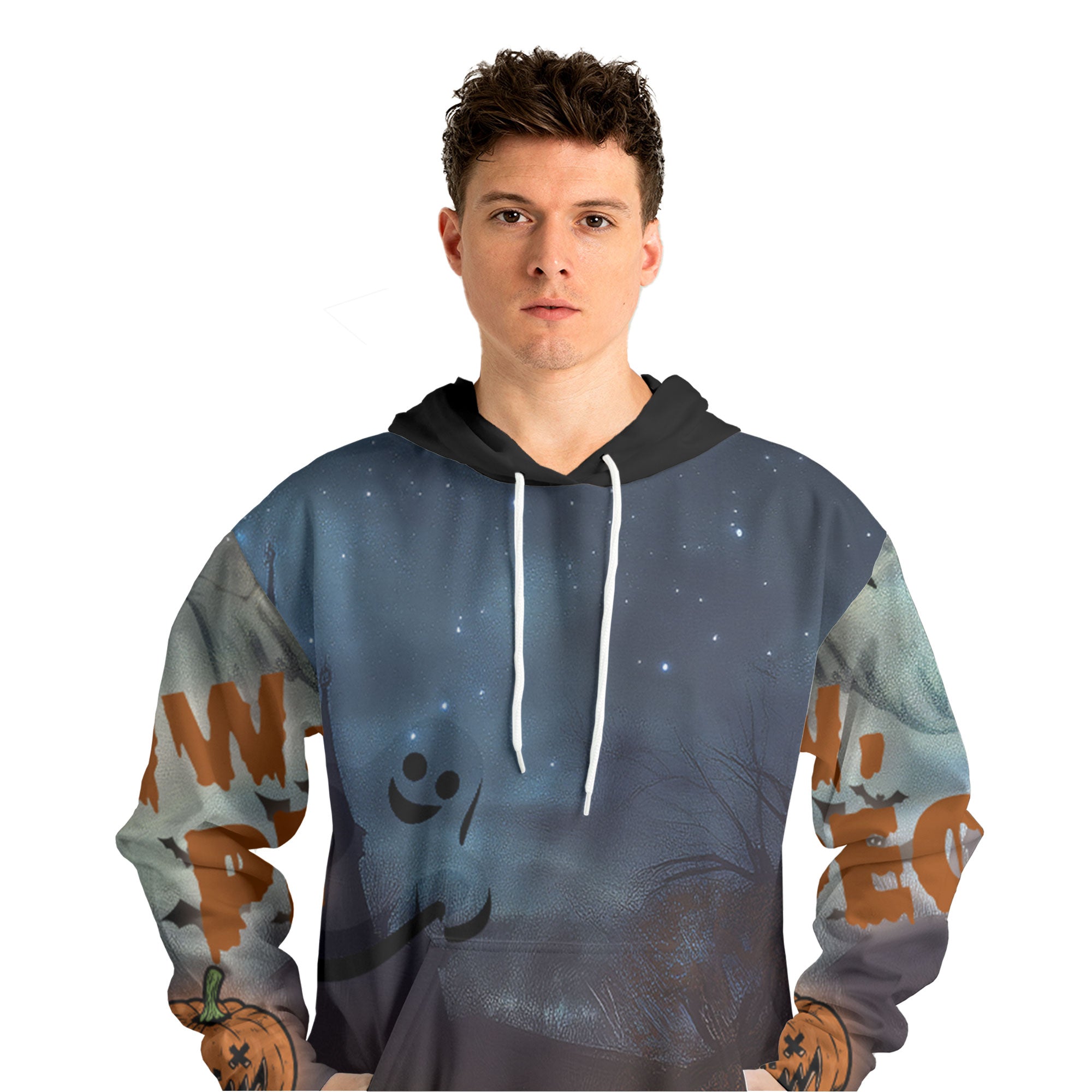 Scary Ghost Pumpkins In Midnight Halloween Hoodie - HYPERFAVOR