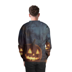 Scary Ghost Pumpkins In Midnight Halloween Sweatshirt - HYPERFAVOR