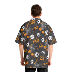 Scary Faces On Dark Halloween Seamless Pattern Hawaiian Shirt - HYPERFAVOR