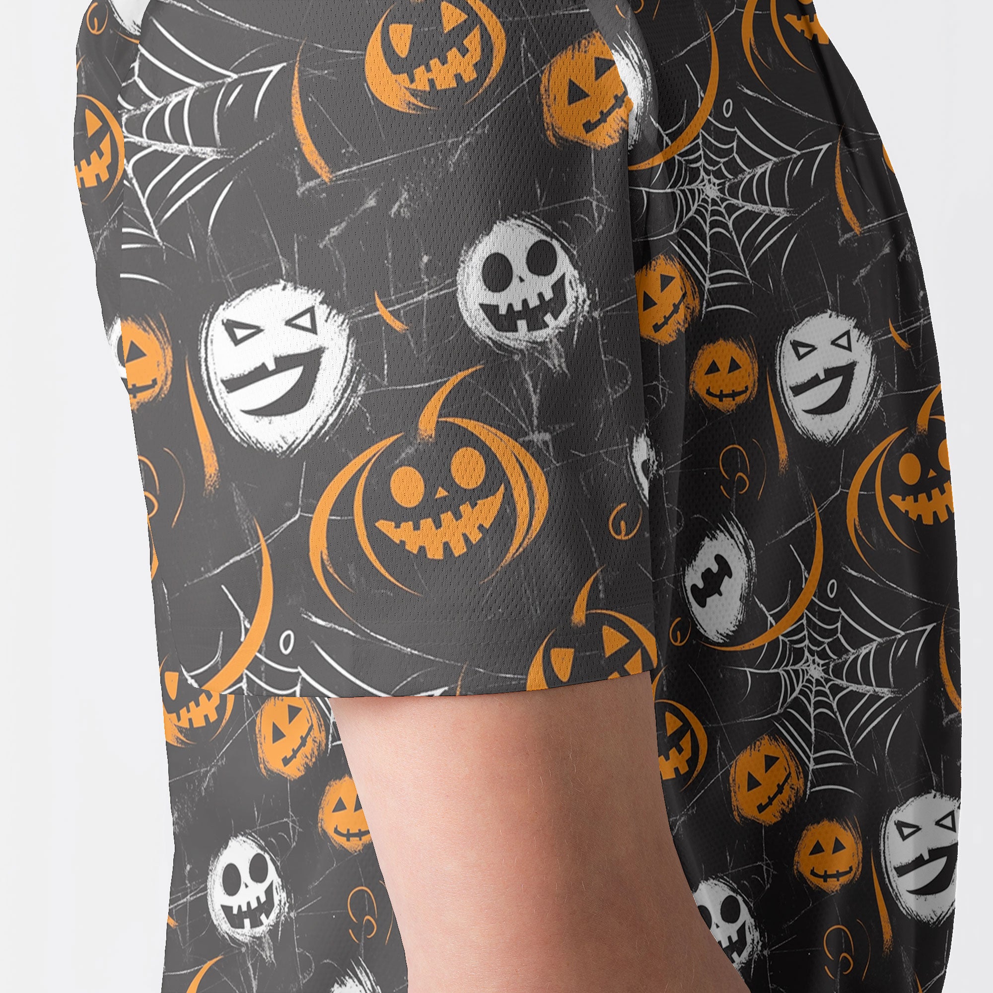 Scary Faces On Dark Halloween Seamless Pattern Men Polo Shirt - HYPERFAVOR