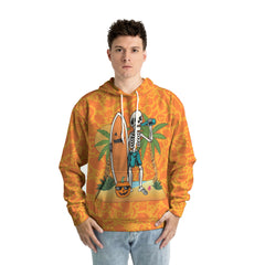 Skeleton Surfing Orange Halloween Ghost Pumpkins Hoodie - HYPERFAVOR