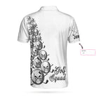 Skull Golfer Custom Polo Shirt, White Golf Squad Shirt, Personalized Golf Shirt For Men