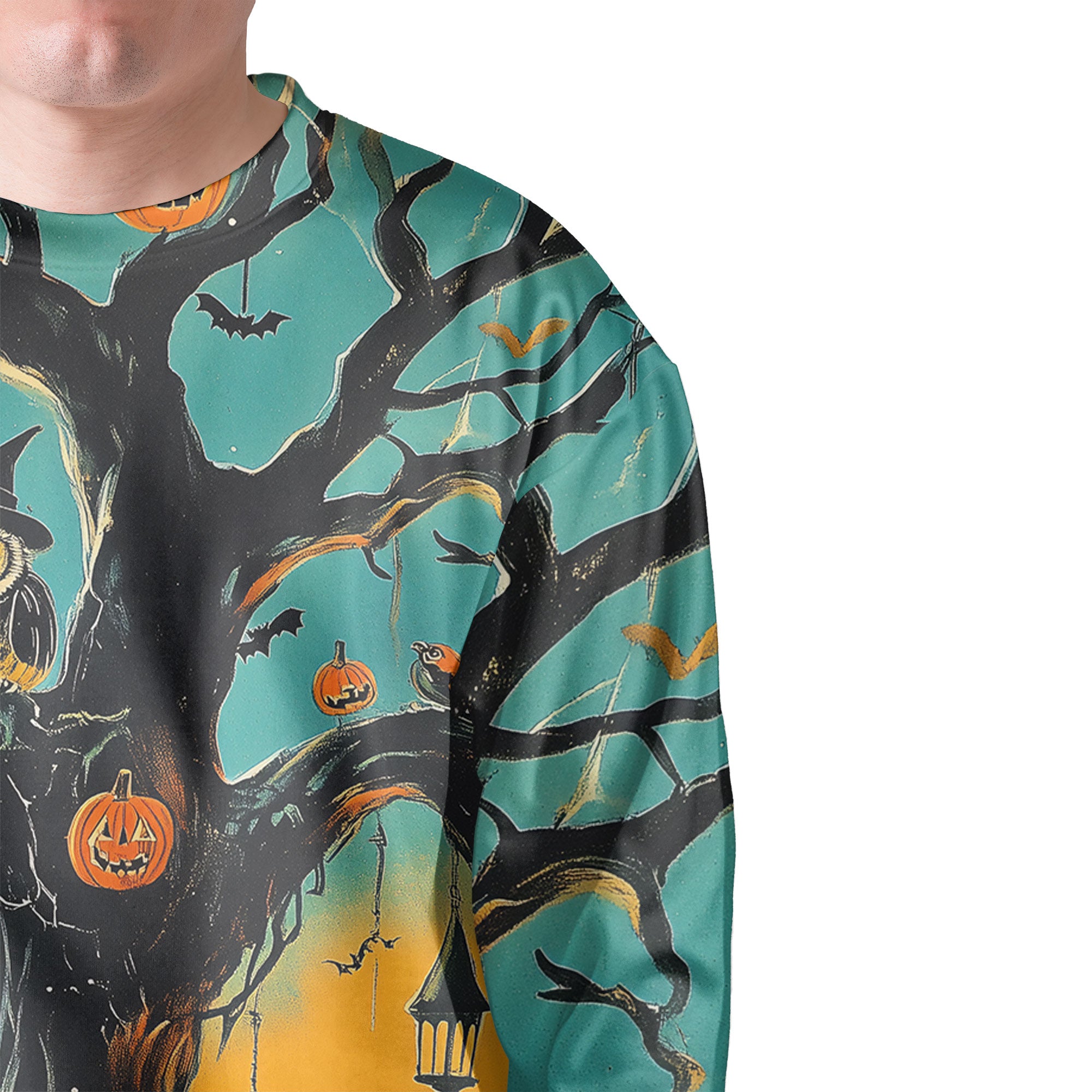 Spooky Ghost Pumpkins Halloween Sweatshirt - HYPERFAVOR