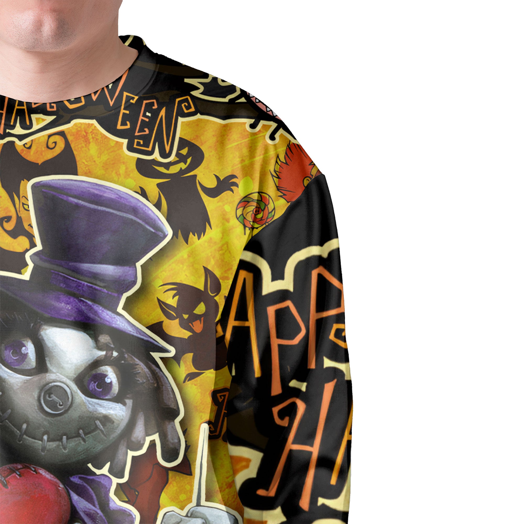 Spooky Halloween Illustration Doll Sweatshirt - HYPERFAVOR