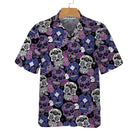 Sugar Skull Purple Hawaiian Shirt, Mexican Skull Shirt, Unique Day Of The Dead Gift