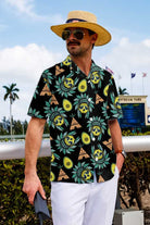 Summer Pineapple Native American Skull Hawaiian Shirt, Tribal American Indian Skull Shirt For Men And Women