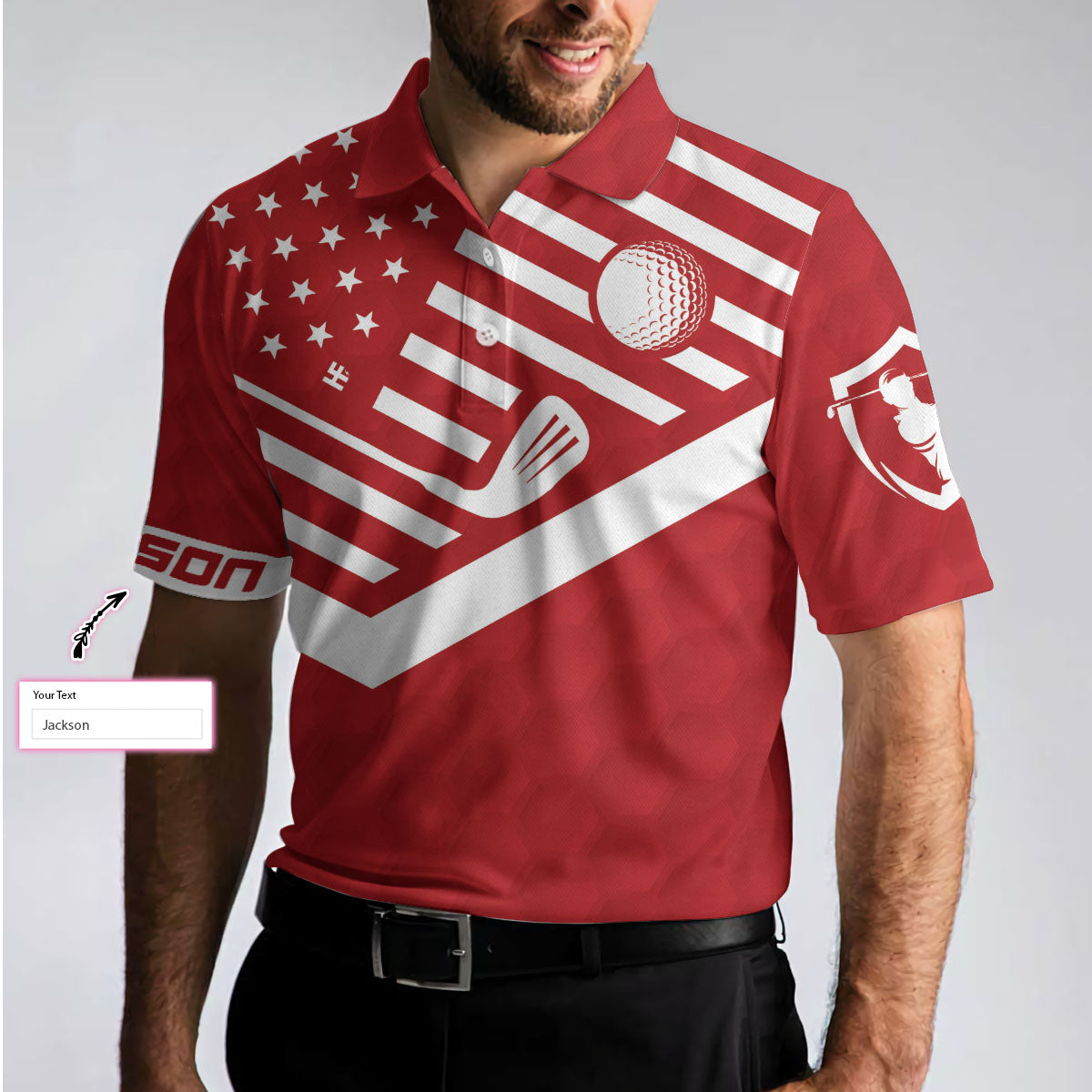 Swing Swear Drink Repeat Sunday Red Custom Polo Shirt