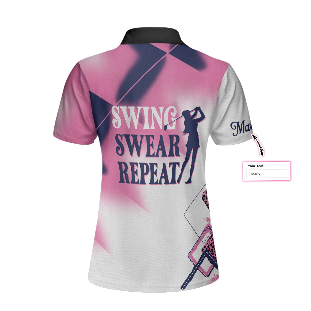 Swing Swear Repeat Custom Short Sleeve Women Polo Shirt