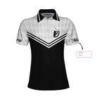 Swing Swear Repeat Custom Short Sleeve Women Polo Shirt, Black And White Golf Shirt For Female Players - Hyperfavor