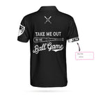 Take Me Out To The Ball Game Custom Polo Shirt, Personalized Black American Flag Baseball Shirt For Men