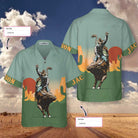 Texas Sunset Cactus Longhorn Custom Hawaiian Shirt, Unique Texas Cowboy Shirt, Best Texans Gift Idea