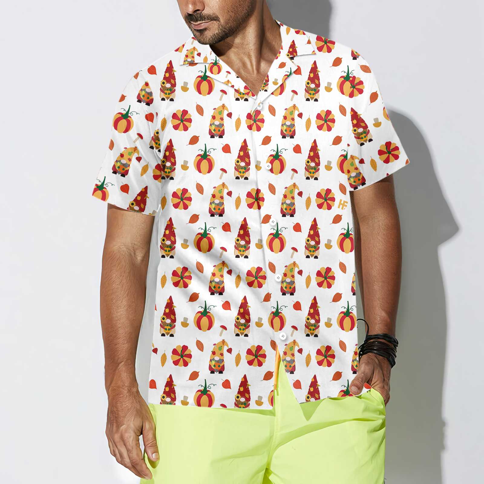 Thanksgiving Gnomes Shirt For Men Thanksgiving Hawaiian Shirt, Seamless Gnomes Thanksgiving Gift
