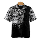 The Celtic Warrior Viking Hawaiian Shirt, Black And White Celtic Skull Viking Shirt