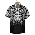The Celtic Warrior Viking Hawaiian Shirt, Black And White Celtic Skull Viking Shirt