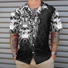 The Celtic Warrior Viking Hawaiian Shirt, Black And White Celtic Skull Viking Shirt
