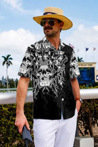 The Celtic Warrior Viking Hawaiian Shirt, Black And White Celtic Skull Viking Shirt