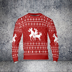 Three Naughty Deer Ugly Sweater