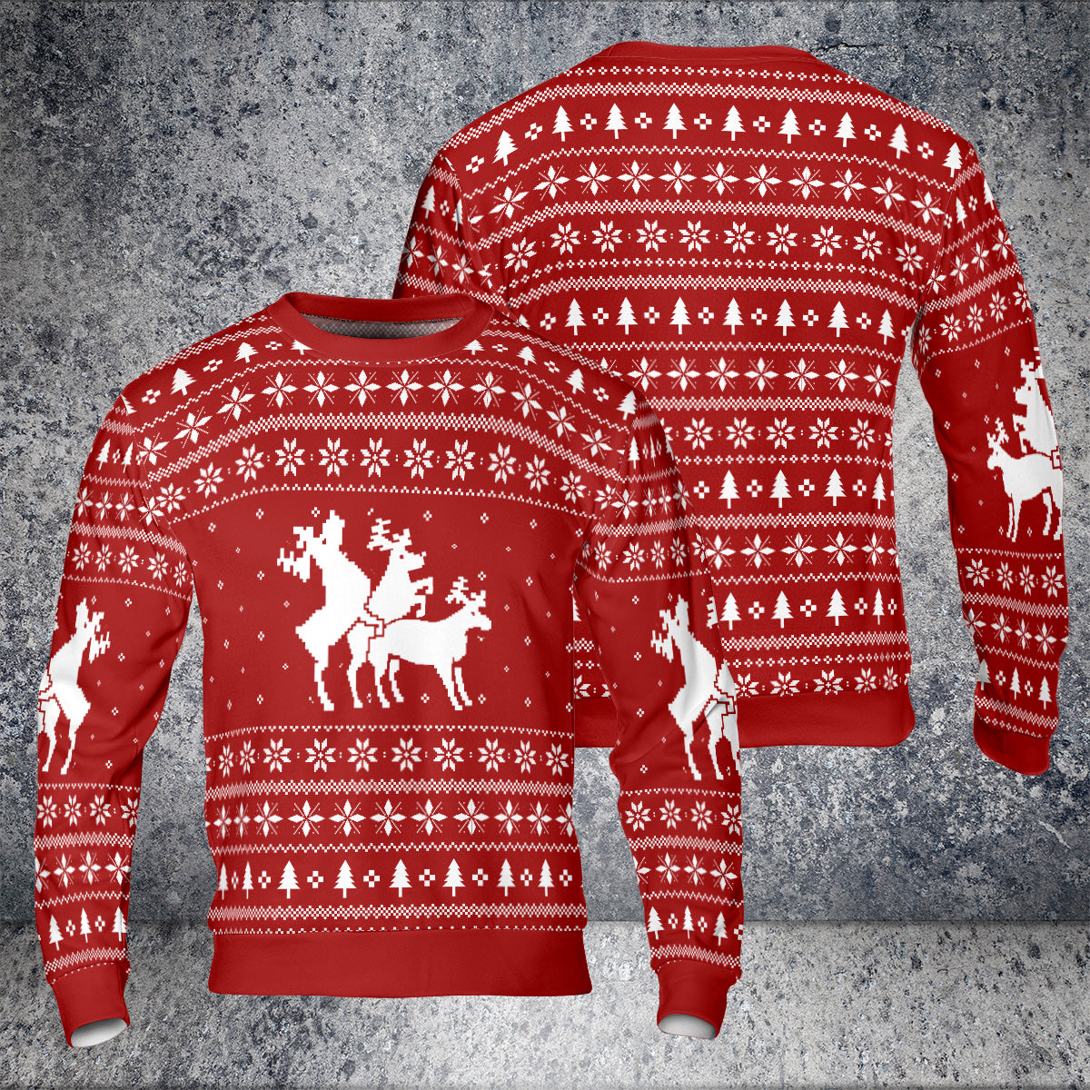 Three Naughty Deer Ugly Sweater