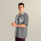 Joy Hibiscus Light Gray Custom Hawaiian Shirt, Personalized Floral Aloha Shirt, Unique Half Half Design