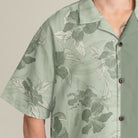 Tropical Harmony Light Green Custom Hawaiian Shirt, Personalized Botanical Aloha Shirt, Unique Half Half Design