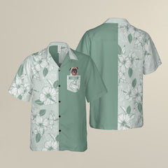 Joy Hibiscus Custom Hawaiian Shirt, Personalized Floral Aloha Shirt, Unique Tropical Half-and-Half Design