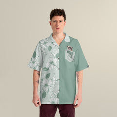 Joy Hibiscus Custom Hawaiian Shirt, Personalized Floral Aloha Shirt, Unique Tropical Half-and-Half Design