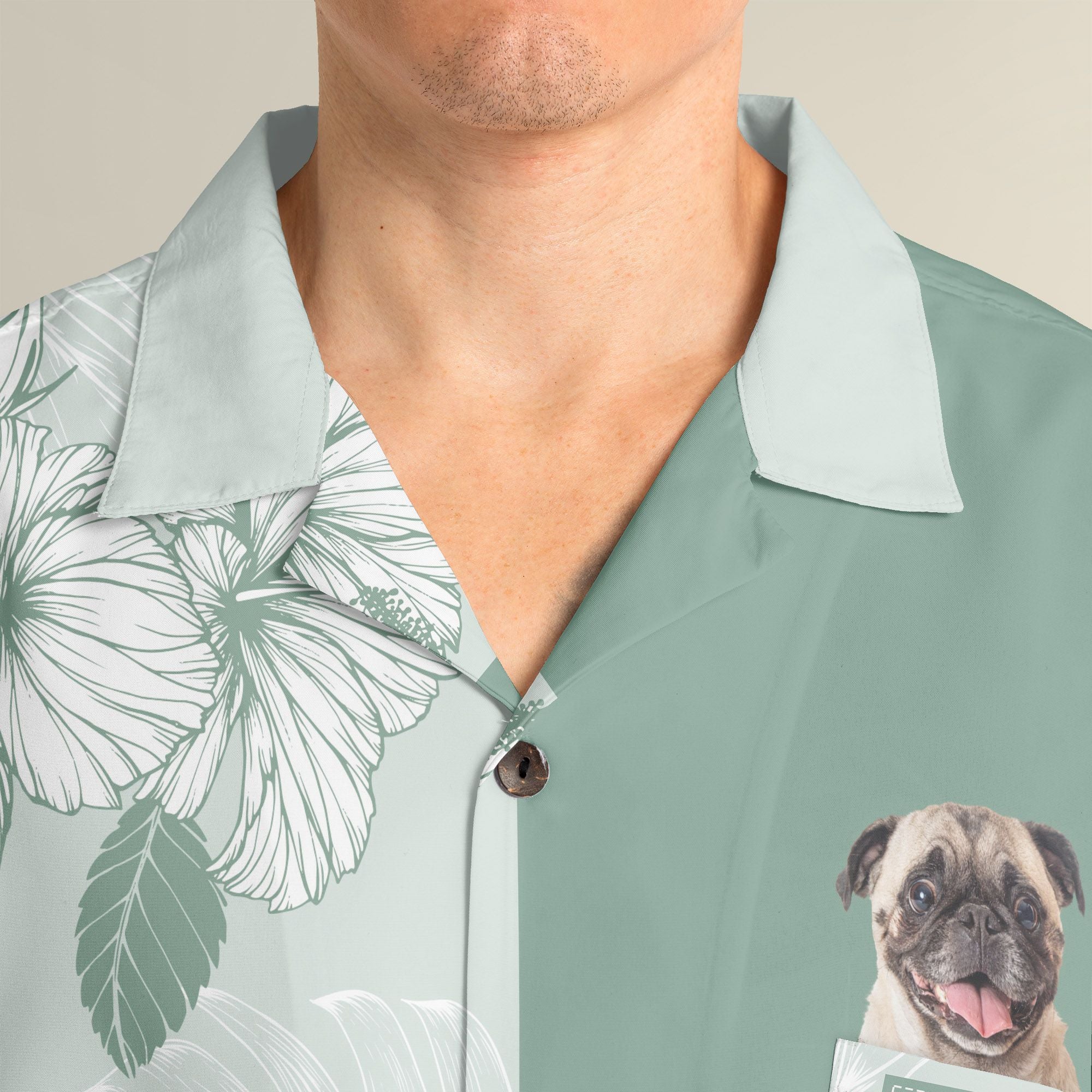 Joy Hibiscus Custom Hawaiian Shirt, Personalized Floral Aloha Shirt, Unique Tropical Half-and-Half Design