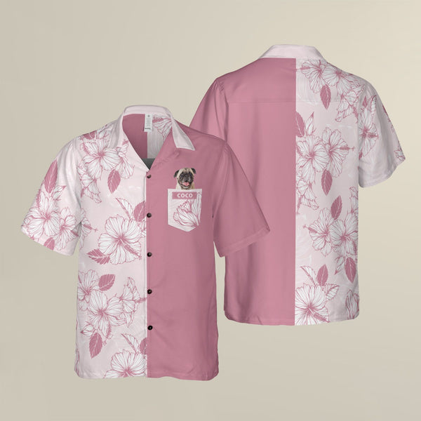 Joy Hibiscus Light Pink Custom Hawaiian Shirt, Personalized Floral