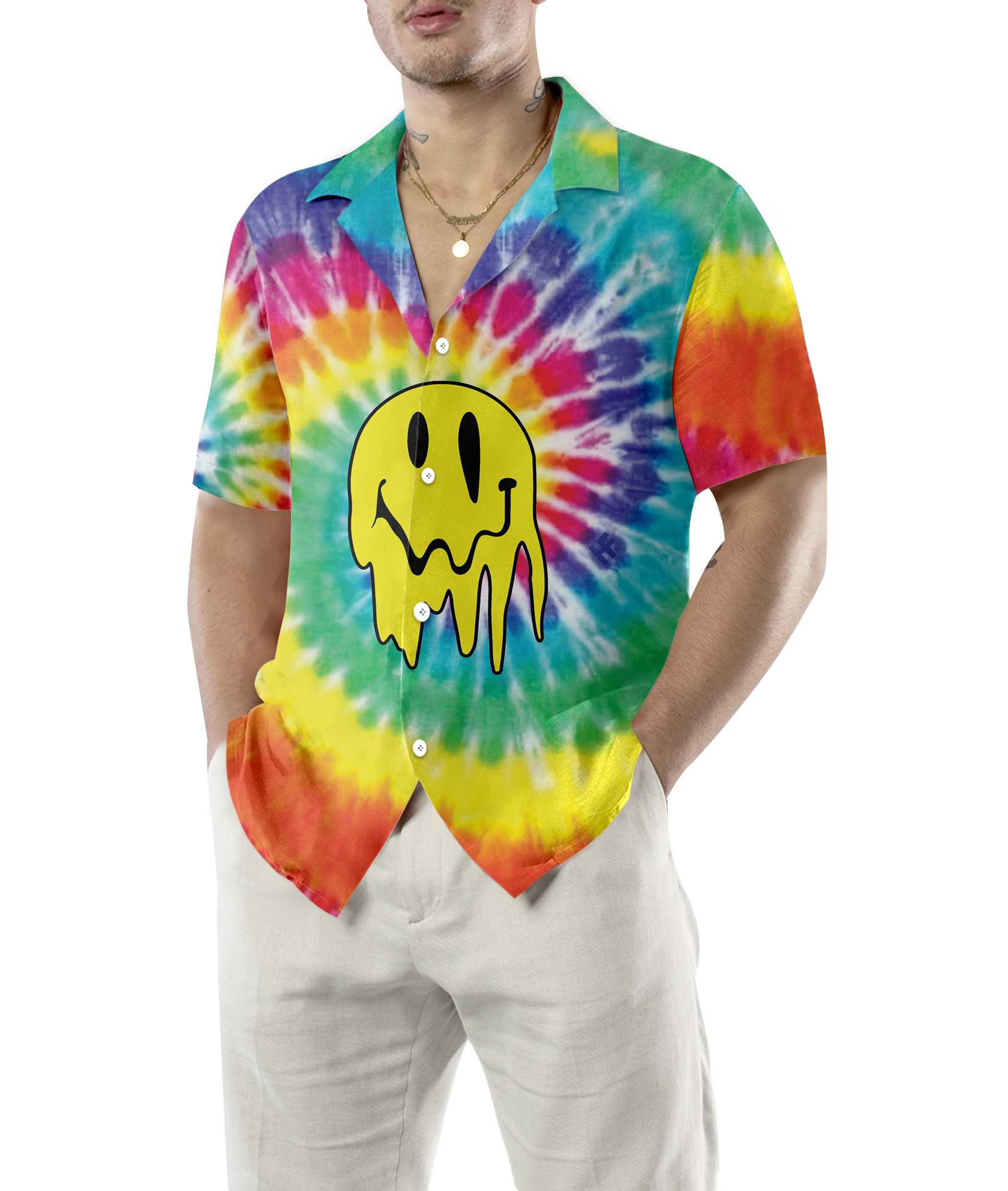 Trippy Hippie Rainbow Tie Dye Hippie Hawaiian Shirt, Unique Hippie Shirt For Men And Women